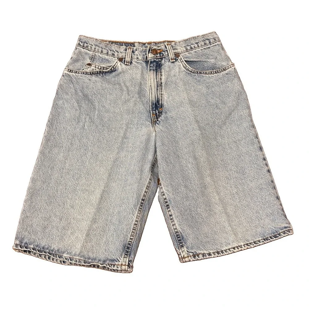 Levi's Vintage 562 Blue Loose Fit Student 30 Denim Shorts Orange Tab USA